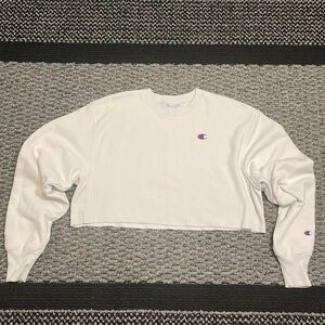 Champion Reverse Weave Cropped Sweatshirt Women’s Sz Large Retro Long Sleeve Y2K